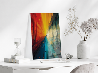 Işığa Doğru – Geleceğe Yürüyüşü Anlatan Modern Cam Tablo - Peony047