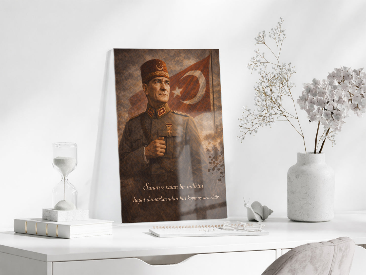 Mustafa Kemal Atatürk Cam Tablo- PeonyAta010