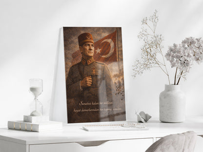 Mustafa Kemal Atatürk Cam Tablo- PeonyAta010
