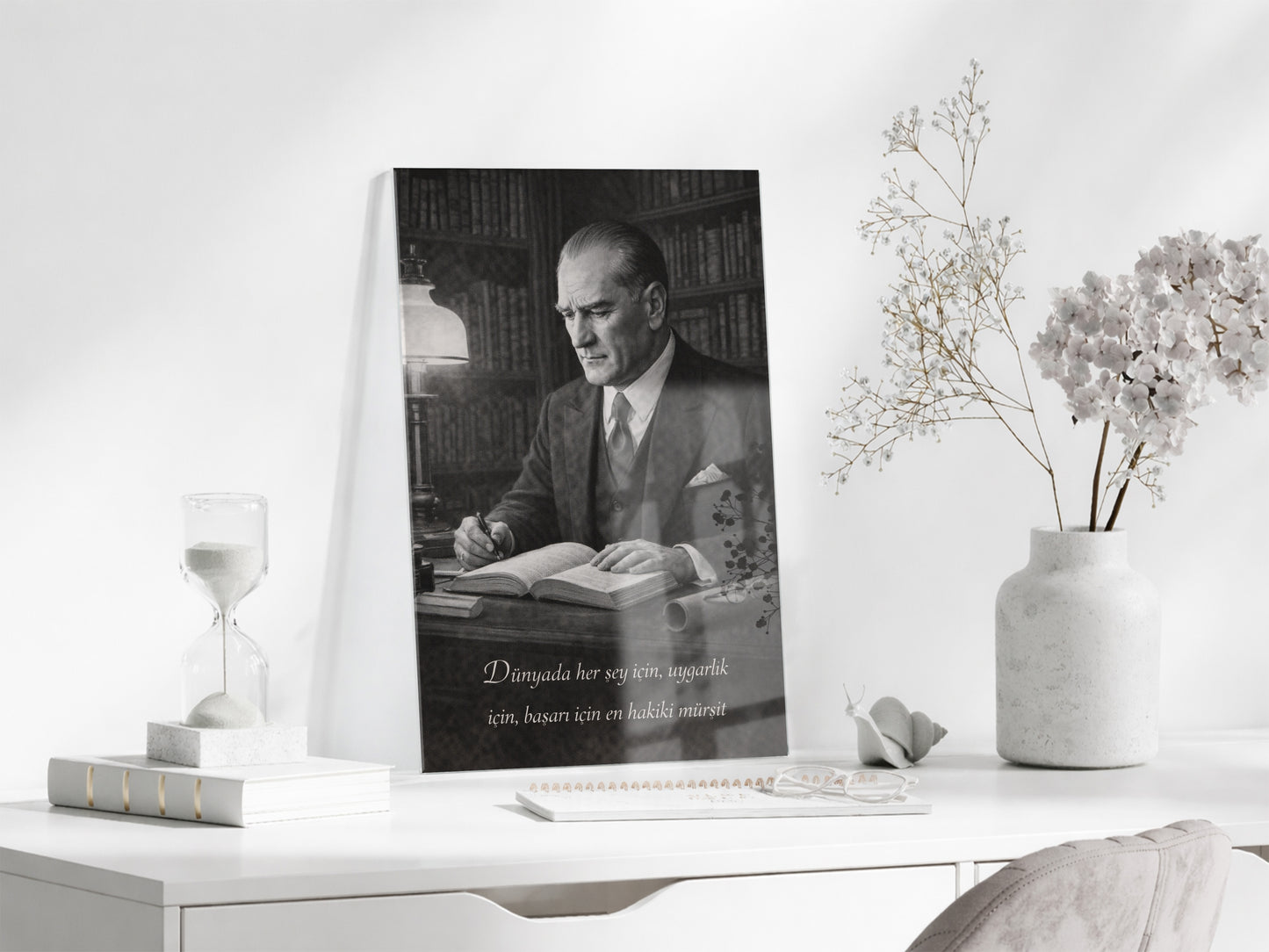 Mustafa Kemal Atatürk Cam Tablo - PeonyAta017