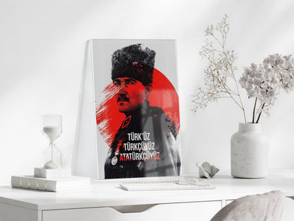 Mustafa Kemal Atatürk  | Modern Cam Tablo-PeonyAta107