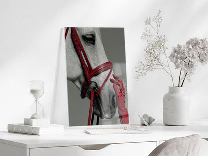 “Soylu Ruh” – Modern Beyaz At Sanat Cam Tablosu - Peony066