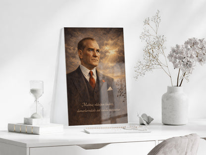 Mustafa Kemal Atatürk Cam Tablo- PeonyAta008