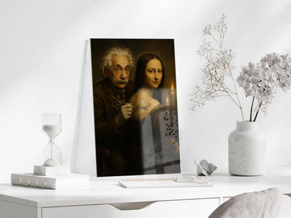 Modern Rönesans Cam Tablo – Bilimsel ve Sanatsal Duvar Dekoru - Peony090