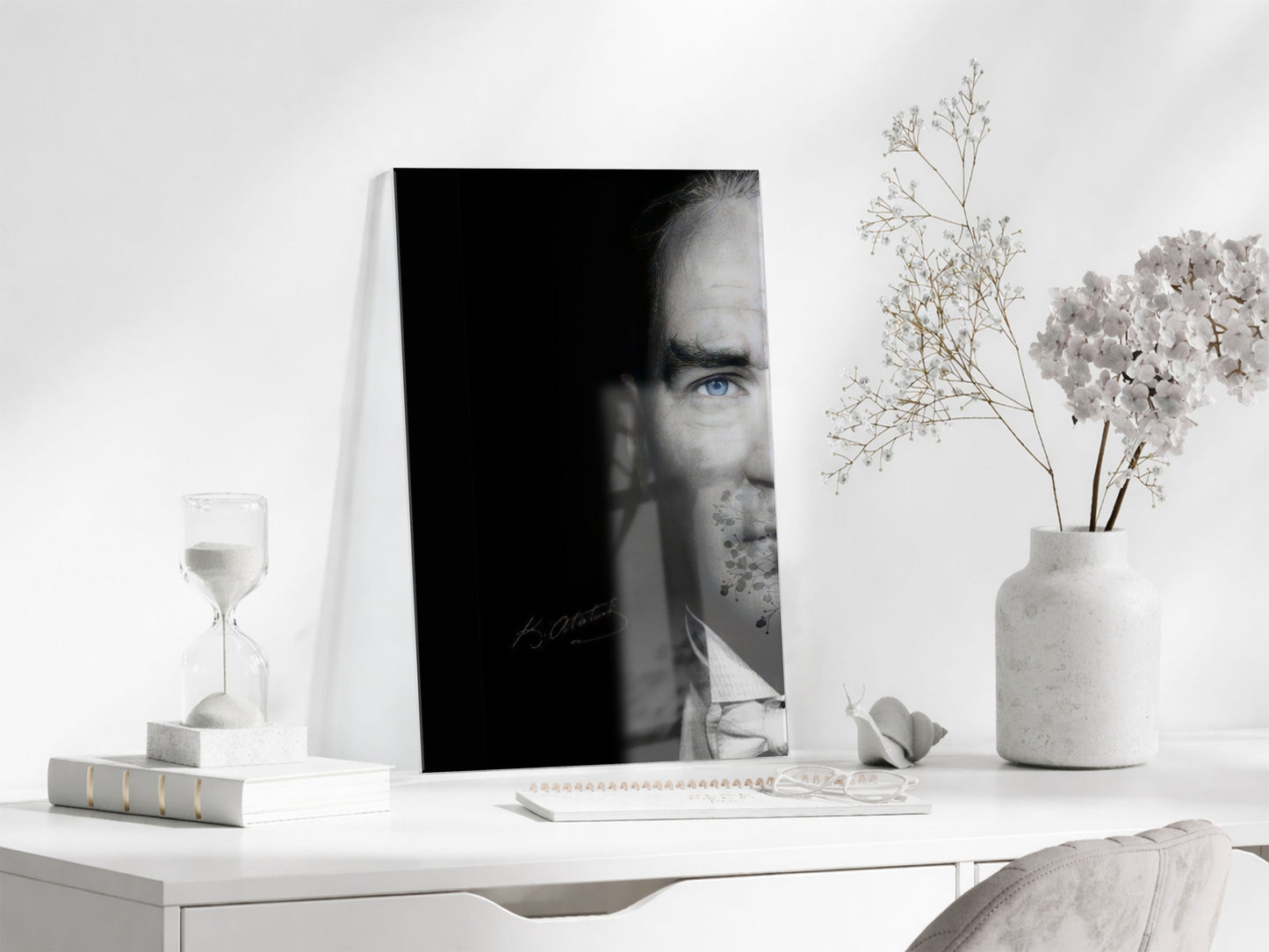 Mustafa Kemal Atatürk  | Modern Cam Tablo-PeonyAta096