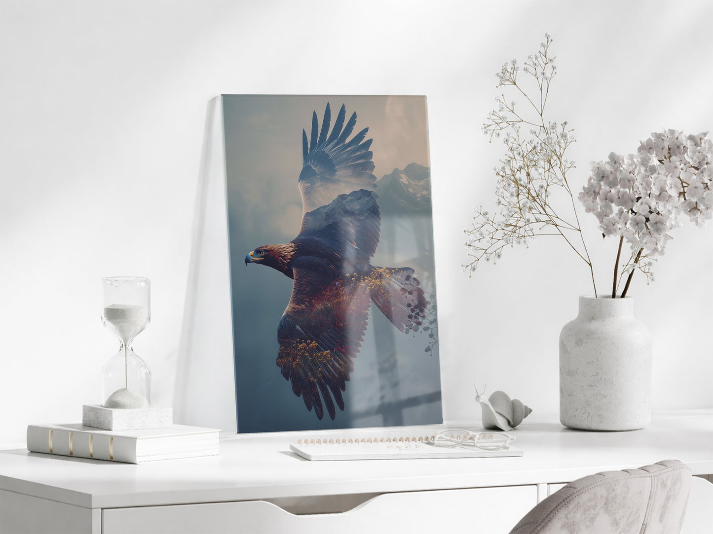 Uçan Kartal Duvar Tablosu – Dağ Manzaralı Modern Tasarım - Peony116