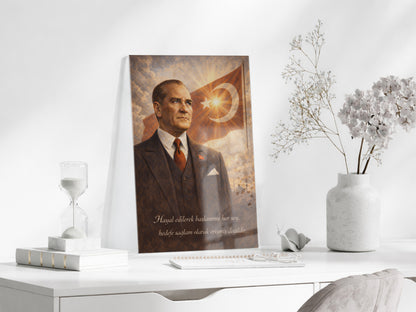 Mustafa Kemal Atatürk Cam Tablo - PeonyAta015