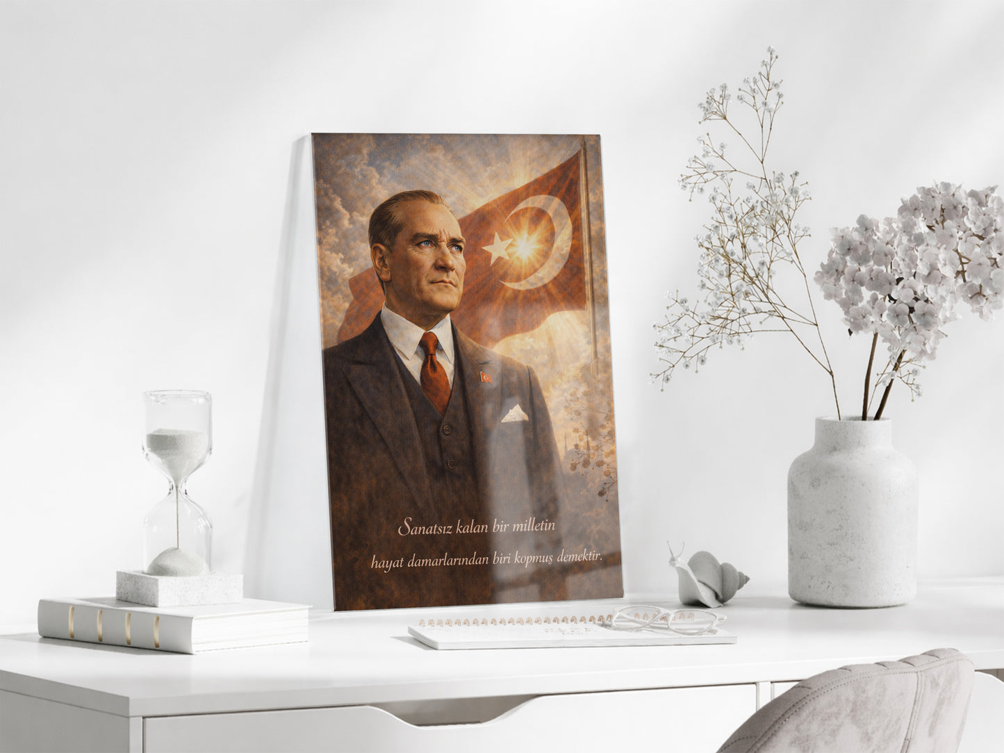 Mustafa Kemal Atatürk Cam Tablo- PeonyAta011