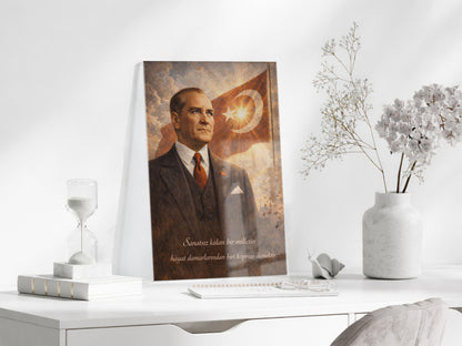 Mustafa Kemal Atatürk Cam Tablo- PeonyAta011