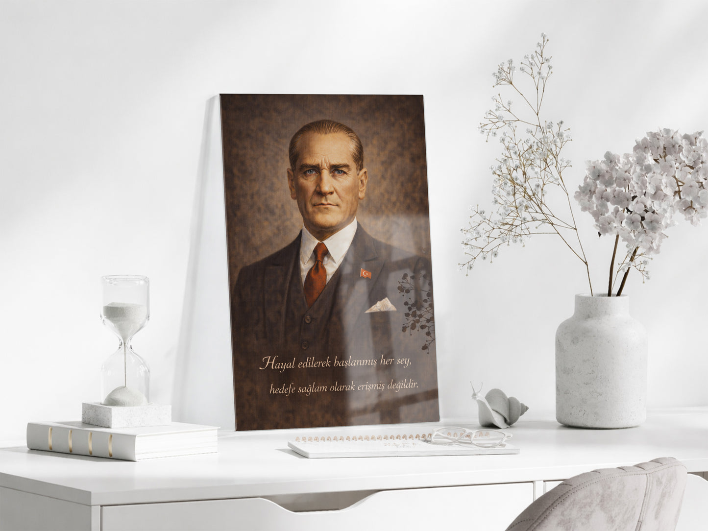 Mustafa Kemal Atatürk Cam Tablo - PeonyAta014