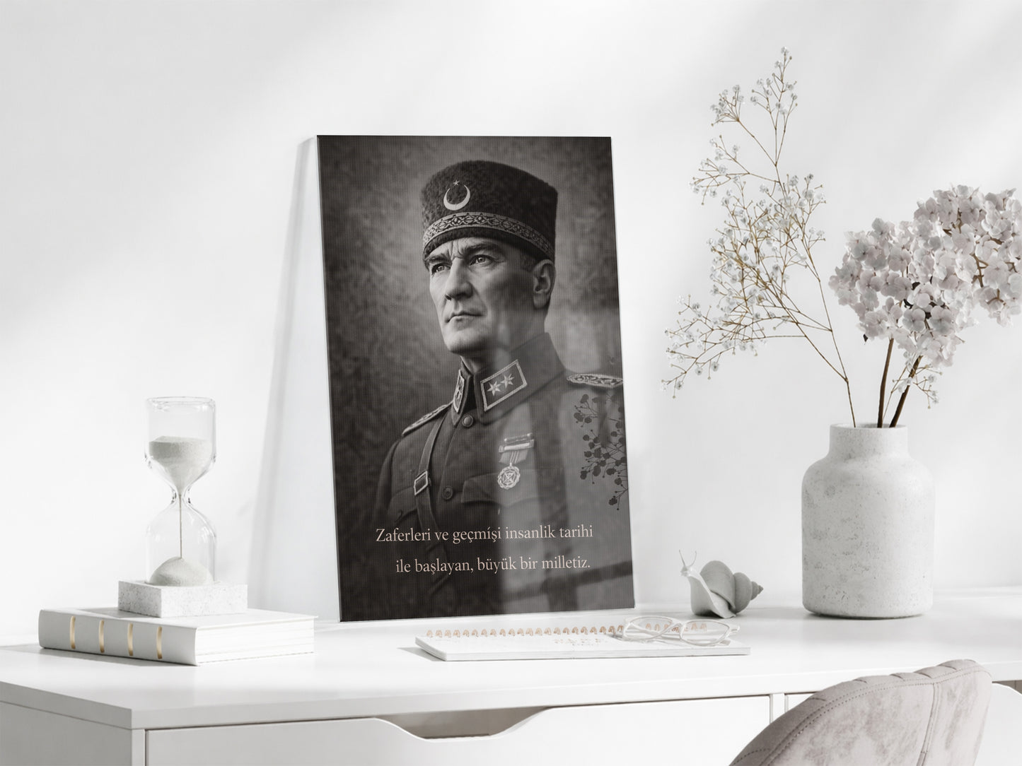 Mustafa Kemal Atatürk Cam Tablo - PeonyAta020