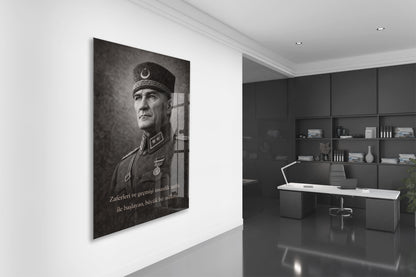 Mustafa Kemal Atatürk Cam Tablo - PeonyAta020