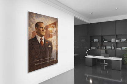 Mustafa Kemal Atatürk Cam Tablo - PeonyAta015