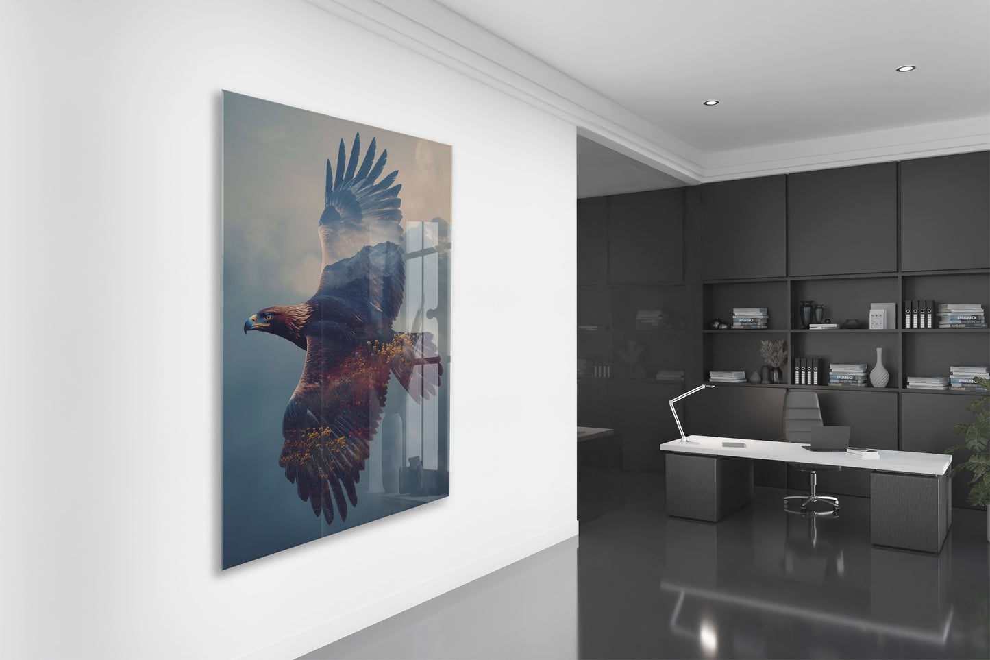 Uçan Kartal Duvar Tablosu – Dağ Manzaralı Modern Tasarım - Peony116