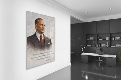 Mustafa Kemal Atatürk Cam Tablo - PeonyAta021