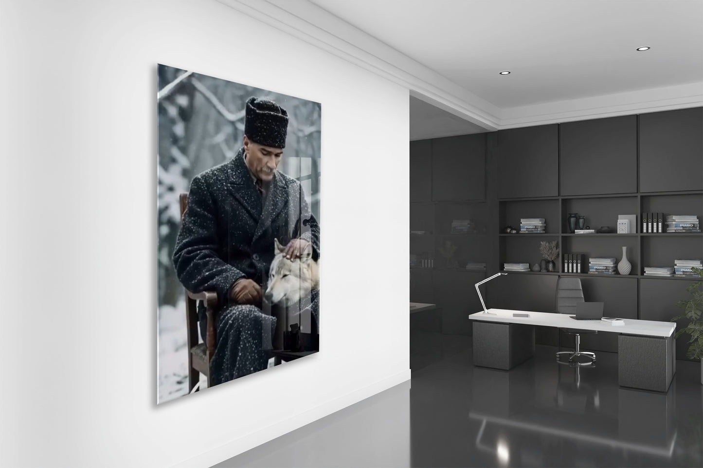 Mustafa Kemal Atatürk  | Modern Cam Tablo-PeonyAta100