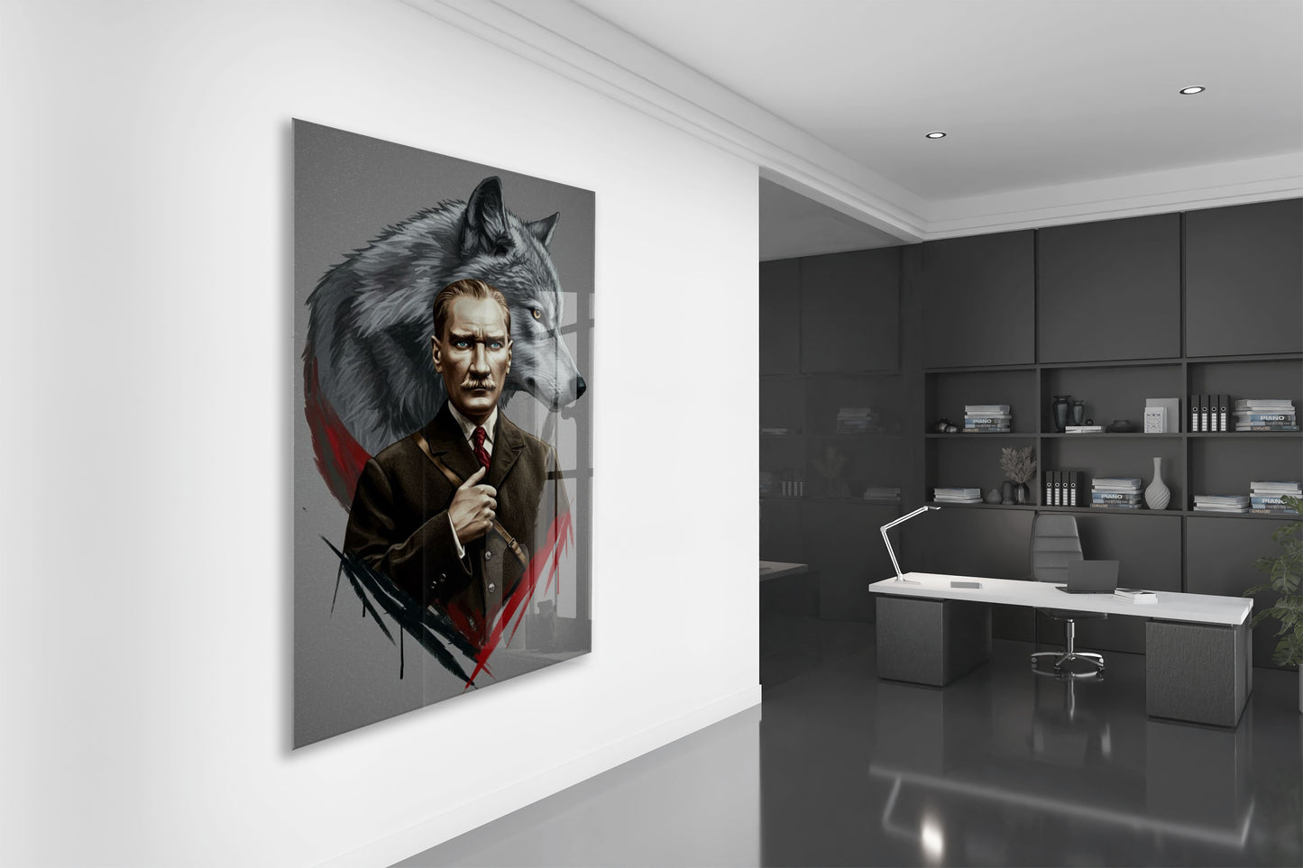 Mustafa Kemal Atatürk  | Modern Cam Tablo-PeonyAta082