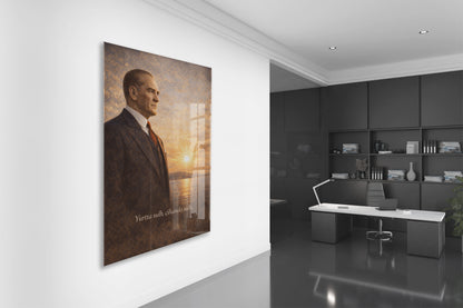 Mustafa Kemal Atatürk Cam Tablo - PeonyAta018