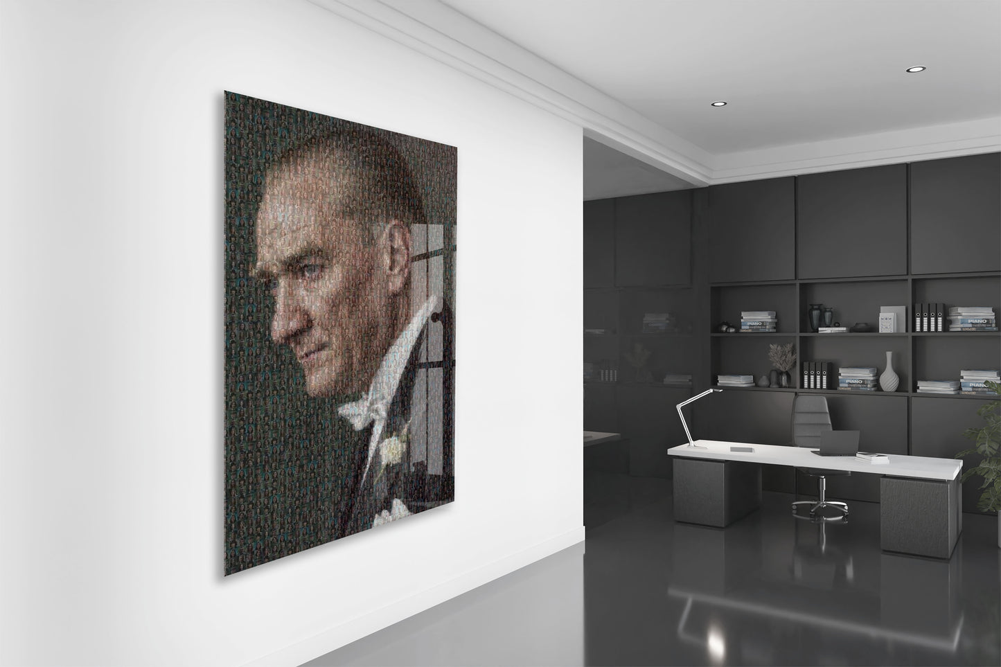 Mustafa Kemal Atatürk  | Modern Cam Tablo-PeonyAta108
