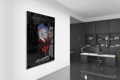 Mustafa Kemal Atatürk – “Hayatta En Hakiki Mürşit İlimdir” Cam Tablo -PeonyAta077