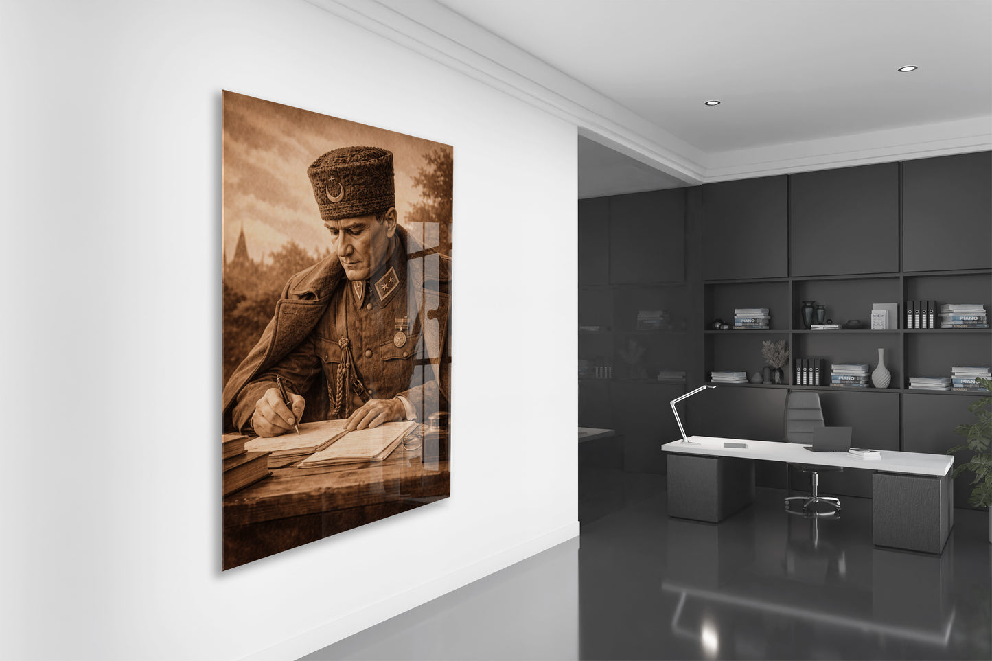 Mustafa Kemal Atatürk Cam Tablo - PeonyAta030