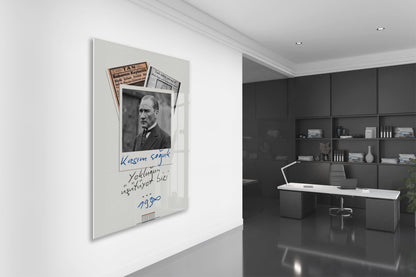 Mustafa Kemal Atatürk 10 Kasım Anma Cam Tablo – Kasım Soğuk Yokluğun Isıtıyor Bizi Tasarım Duvar Dekoru -PeonyAta075