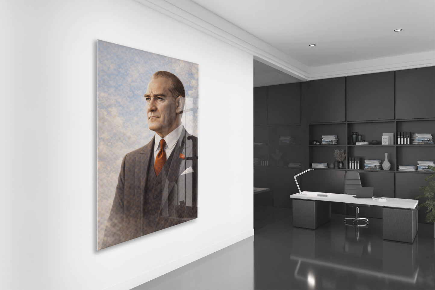 Mustafa Kemal Atatürk Cam Tablo - PeonyAta026