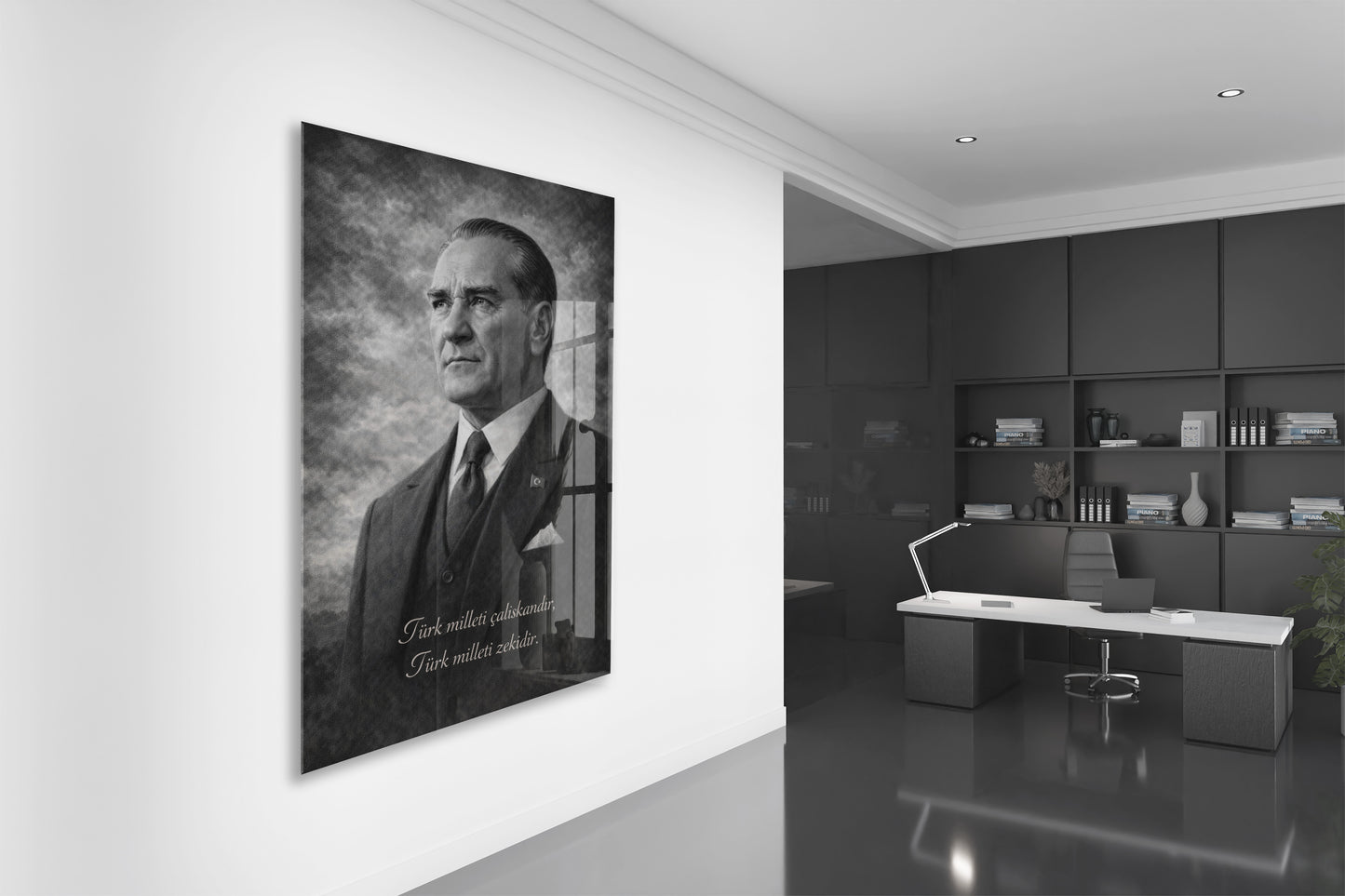 Mustafa Kemal Atatürk Cam Tablo- PeonyAta009