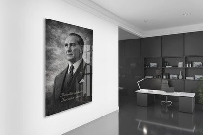 Mustafa Kemal Atatürk Cam Tablo- PeonyAta009