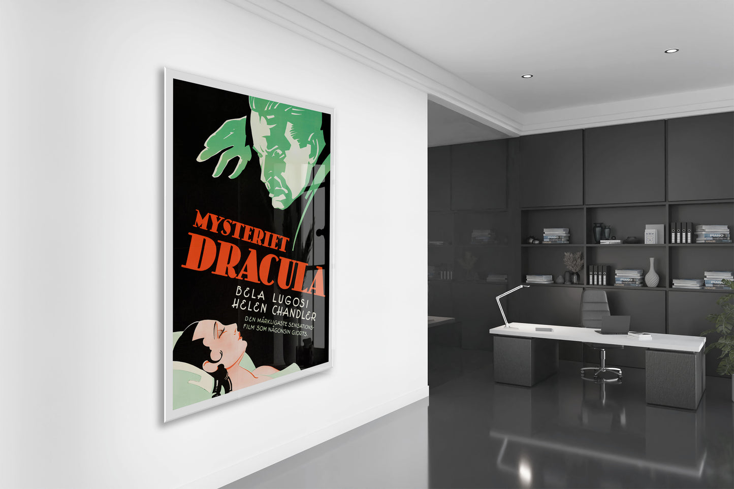 Vintage Dracula Cam Tablo | Retro Gotik Poster UV Baskılı Temperli Cam - Peony149