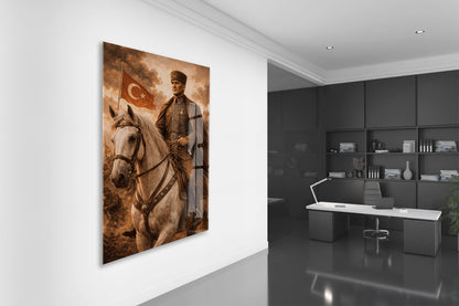 Mustafa Kemal Atatürk Cam Tablo - PeonyAta035