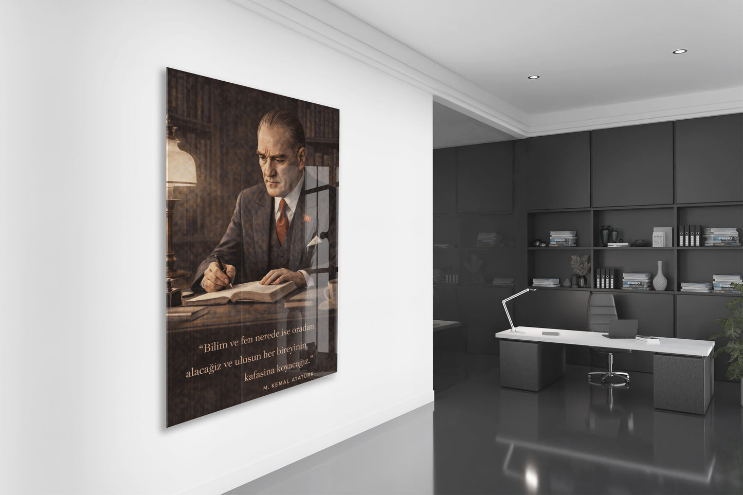 Mustafa Kemal Atatürk Cam Tablo - PeonyAta024