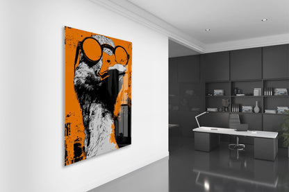 Street Art Tarzı Ördek Cam Tablo – Genç Odası ve Ofis Dekoru - Peony098