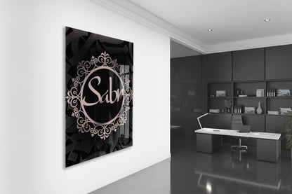 Sabır Yazılı İslami Cam Tablo- PeonyDini052