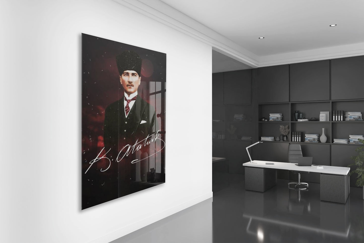 Mustafa Kemal Atatürk  | Modern Cam Tablo-PeonyAta086