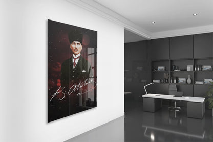 Mustafa Kemal Atatürk  | Modern Cam Tablo-PeonyAta086