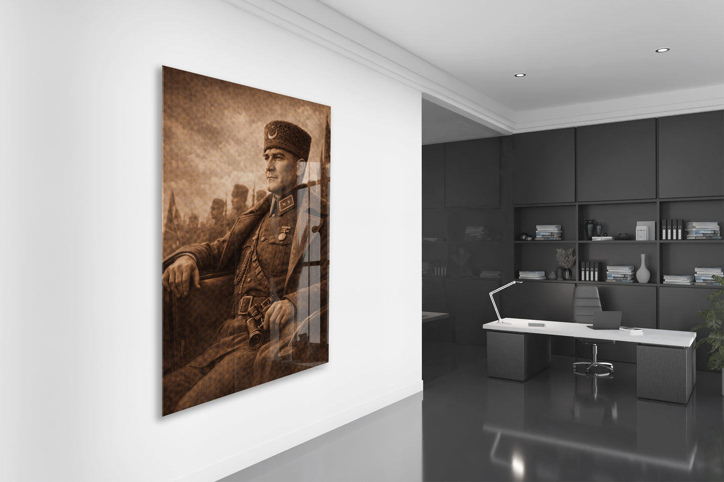 Mustafa Kemal Atatürk Cam Tablo - PeonyAta032