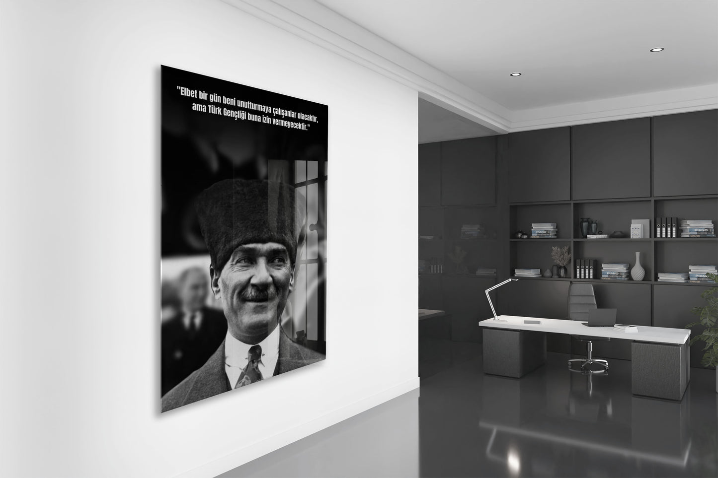Mustafa Kemal Atatürk  | Modern Cam Tablo-PeonyAta084