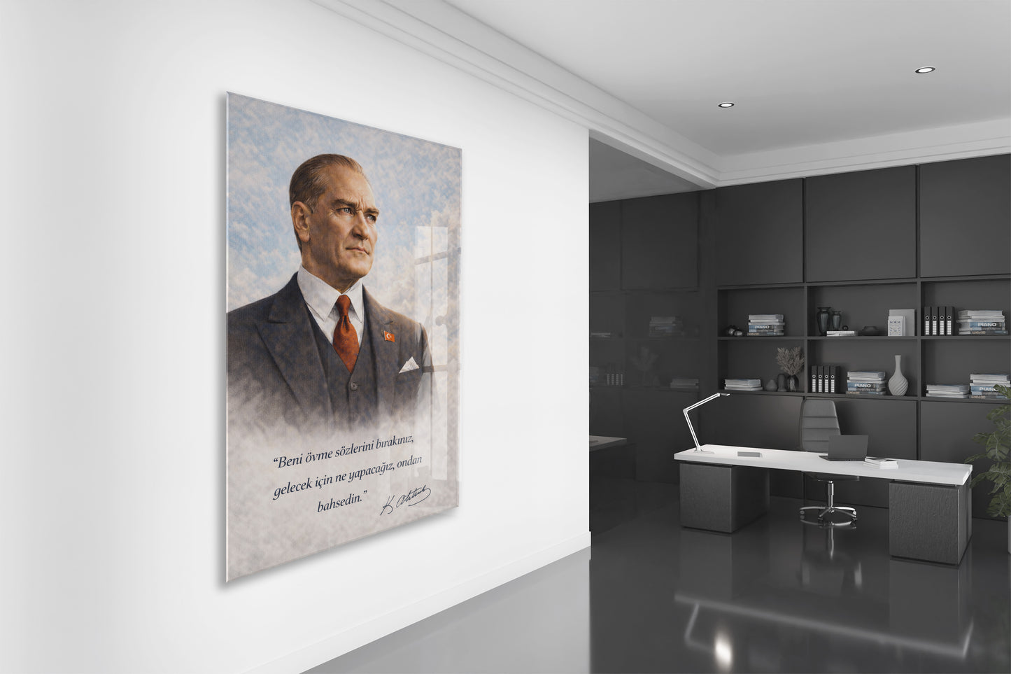 Mustafa Kemal Atatürk Cam Tablo - PeonyAta022