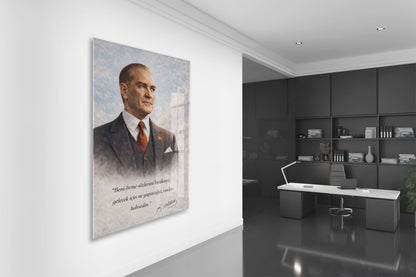 Mustafa Kemal Atatürk Cam Tablo - PeonyAta022
