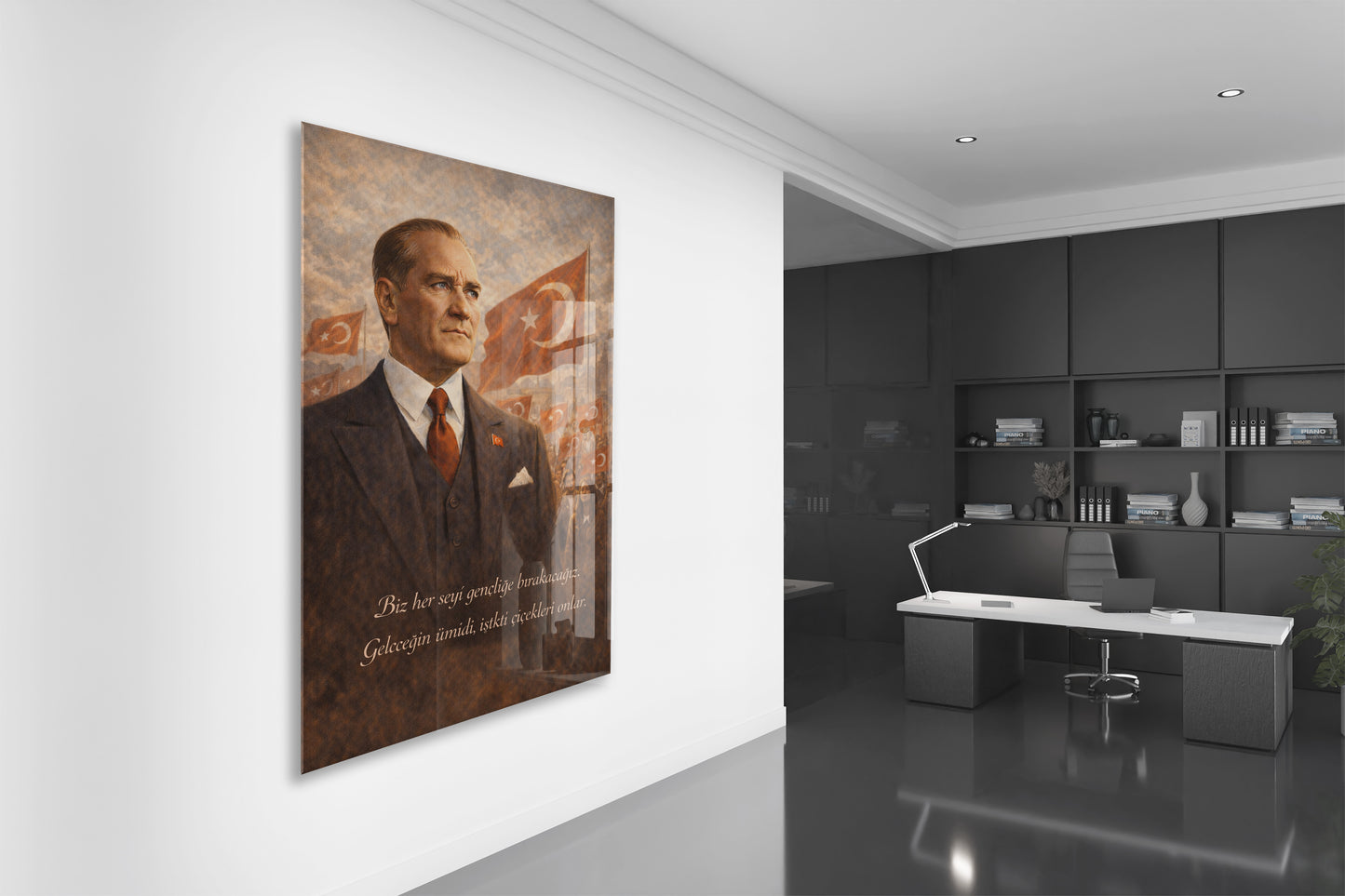 Mustafa Kemal Atatürk Cam Tablo - PeonyAta012