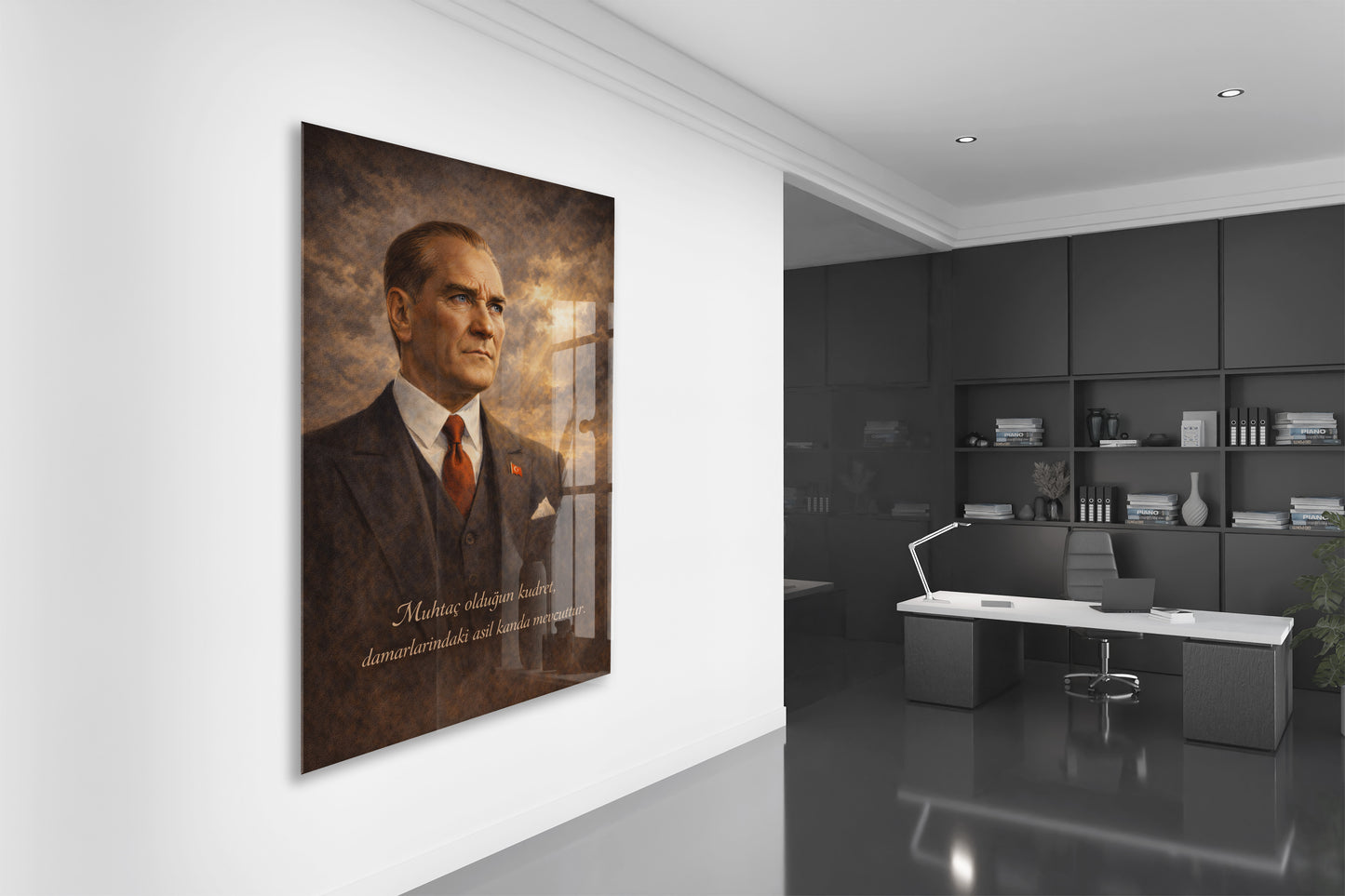 Mustafa Kemal Atatürk Cam Tablo- PeonyAta008