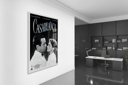 Casablanca Film Posteri Cam Tablo | Vintage Sinema Afişi UV Baskılı Temperli Cam - Peony145