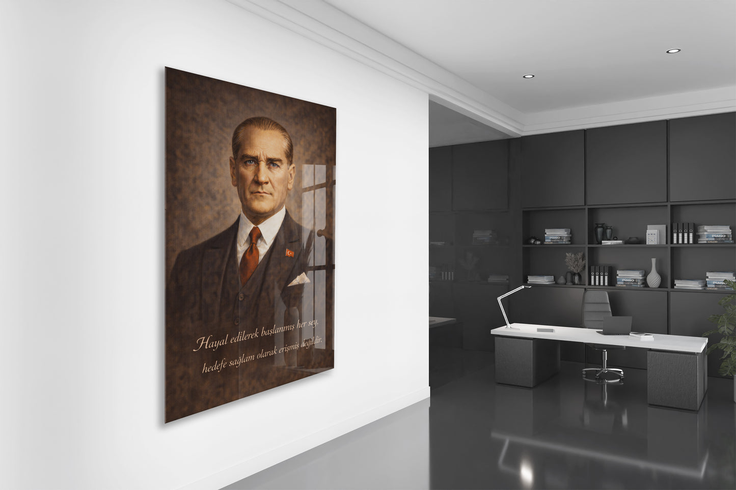 Mustafa Kemal Atatürk Cam Tablo - PeonyAta014