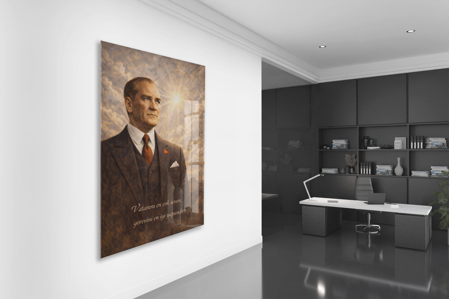 Mustafa Kemal Atatürk Cam Tablo - PeonyAta016