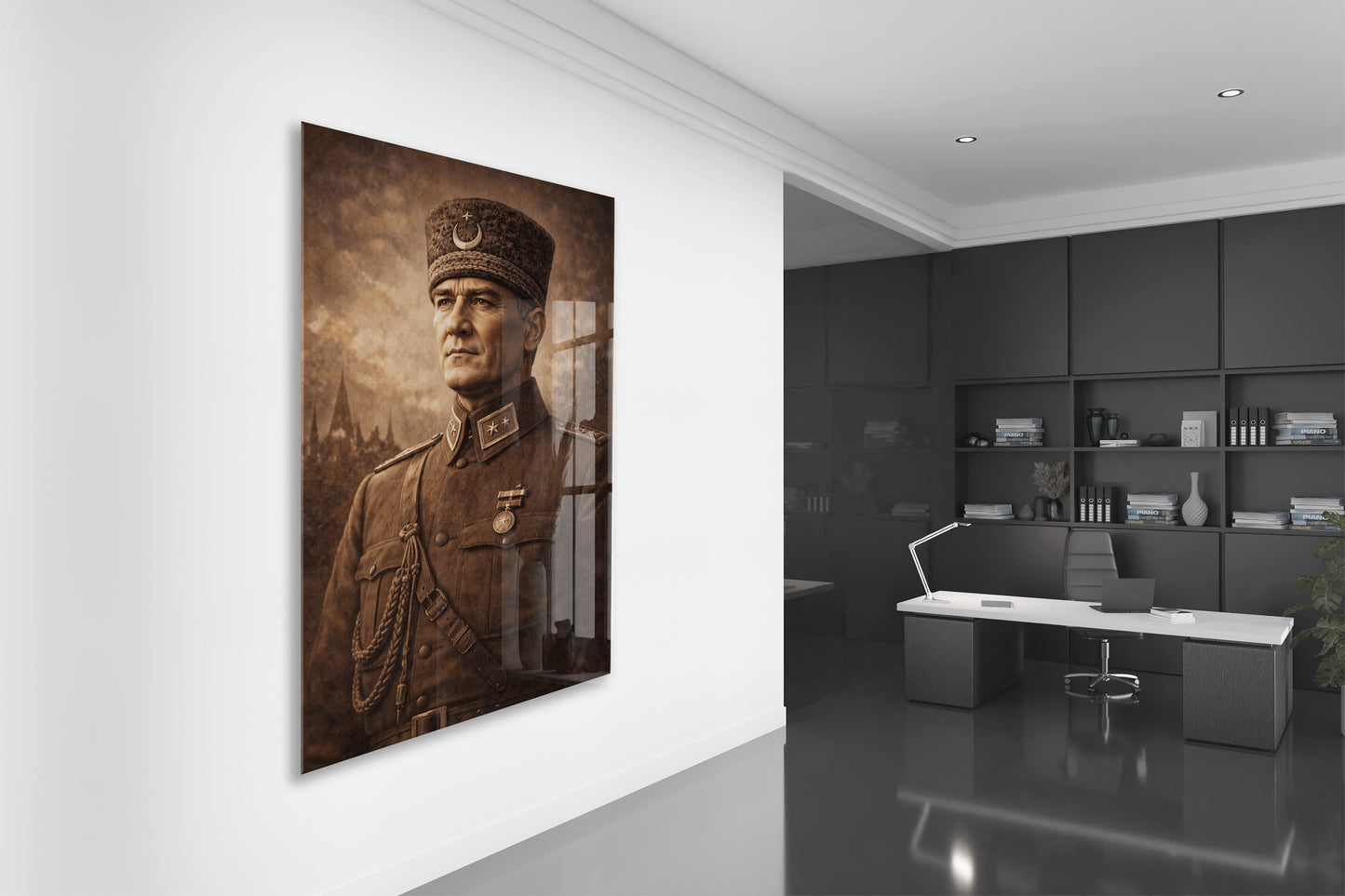 Mustafa Kemal Atatürk Cam Tablo - PeonyAta029