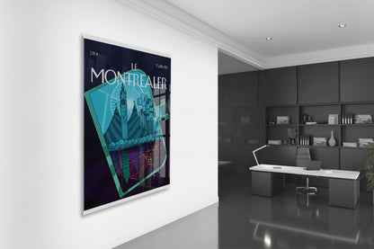 Montreal Şehir Posteri Cam Tablo | Modern Şehir Manzarası UV Baskılı Temperli Cam - Peony144