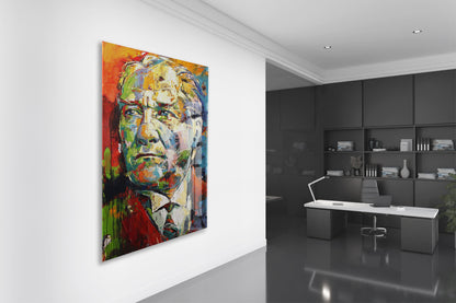 Sanatsal Mustafa Kemal Atatürk Portre Cam Tablo | Premium UV Baskılı Temperli Cam -PeonyAta1328
