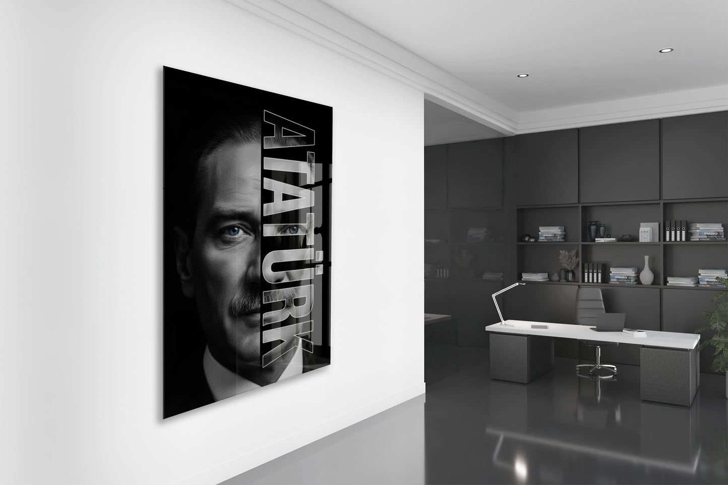 Mustafa Kemal Atatürk  | Modern Cam Tablo-PeonyAta081