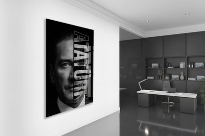 Mustafa Kemal Atatürk  | Modern Cam Tablo-PeonyAta081